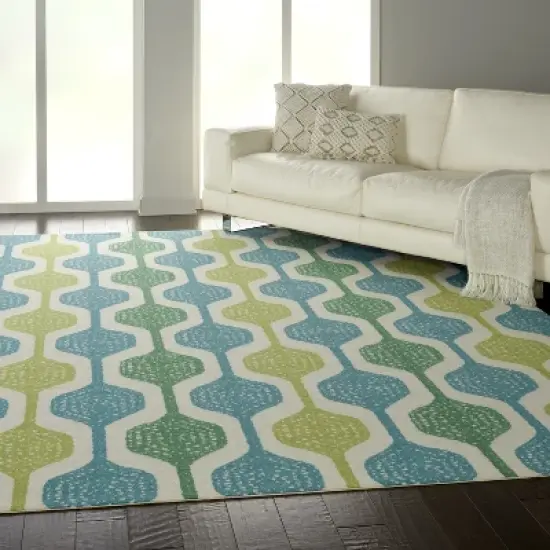 Waverly Sun N Shade SND70 Aqua Indoor/Outdoor Area Rug image {8}