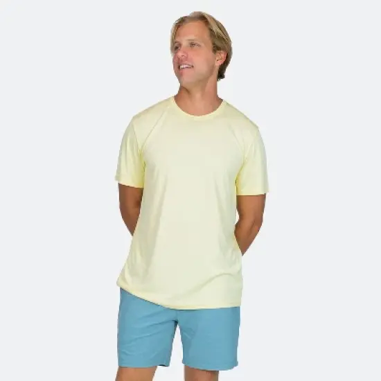 Vapor Apparel Men's UPF 50+ UV Sun Protection Solar Short Sleeve T-Shirt - Pale Yellow, 2X Large image {2}