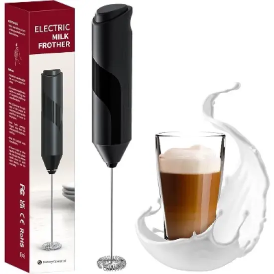 EZBASICS Milk Frother Wand, Handheld Milk Frother Drink Mixer, Electric Whisk Foam Maker for Coffee, Stainless Steel Whisk Coffee Enthusiasts Gift image {7}