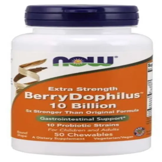 BerryDophilus Extra Strength 10 Billion by Now Foods  -  50 Chewable image {2}