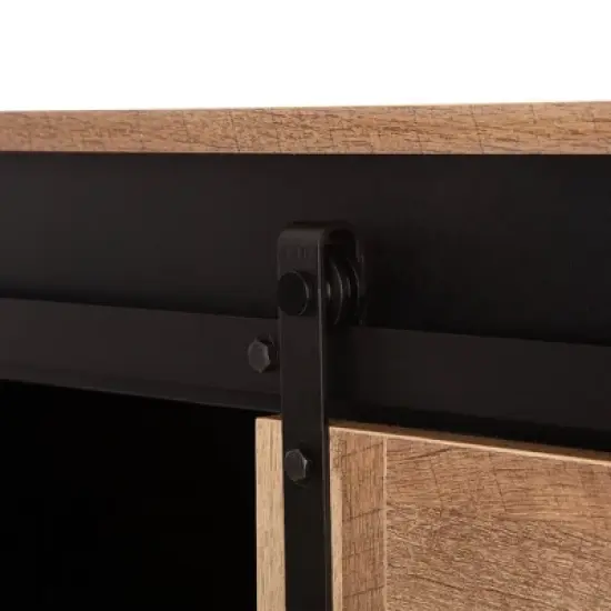Modern Industrial Storage Cabinet with Sliding Doors - Glitzhome image {6}