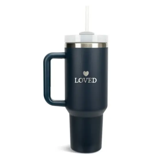 100 North Loved Heart Thinking of You Always Wrap-Around 40 Oz. Stainless Steel Water Bottle Coffee Mug, Spill & Leak Resistant, Travel Tumbler with image {5}