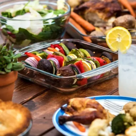 Libbey Baker's Basics 5 Piece Glass Casserole Baking Dish Set with 1 Cover image {3}