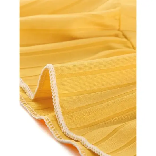 Allegra K Women's Sleepwear Lounge Peter Pan Collar Long Sleeve Ruffle Pajama Set image {5}