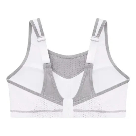 Glamorise Womens No-Bounce Camisole Elite Sports Wirefree Bra 1067 White/Gray image {4}