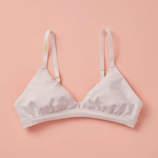 Girls' Best Triangle Cotton Starter Bra with Soft Cotton Fabric, Adjustable Straps by Yellowberry image {2}