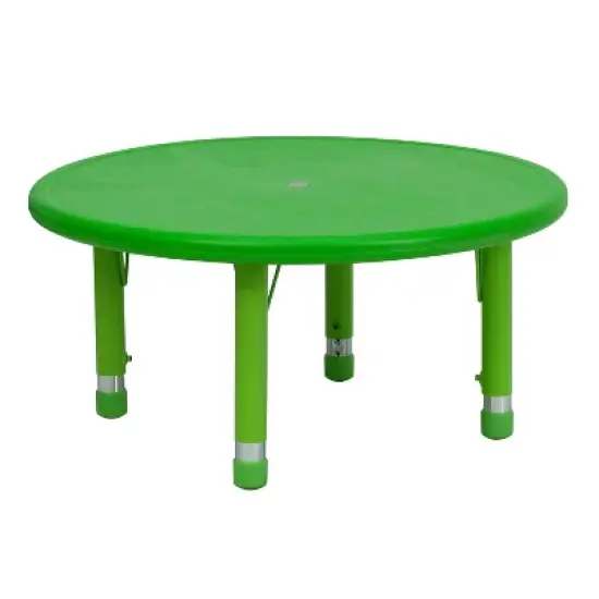 Flash Furniture 33" Round Plastic Height Adjustable Activity Table image {9}