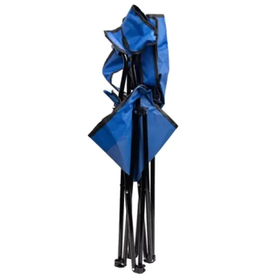 Lexi Home Blue Folding Chair with Cup Holder and Carry Bag image {3}