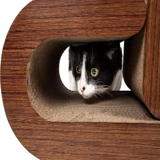 Pet Life  Furrlax Ultra-Premium 2-In-1 Pill Shaped Modular Designer Cat Scratcher Wood image {1}