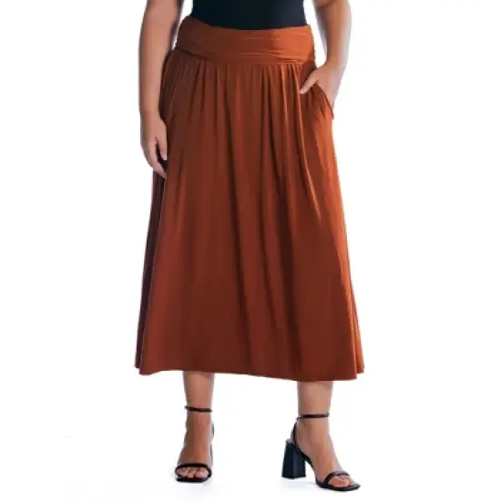 Womens Plus Size Foldover Maxi Skirt With Pockets image {3}