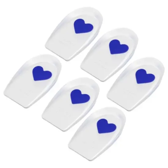 Unique Bargains Silicone Heel Support Cup Pads Orthotic Insole Plantar Care Heel Pads Love Pattern Size 40-46 6Pcs image {6}