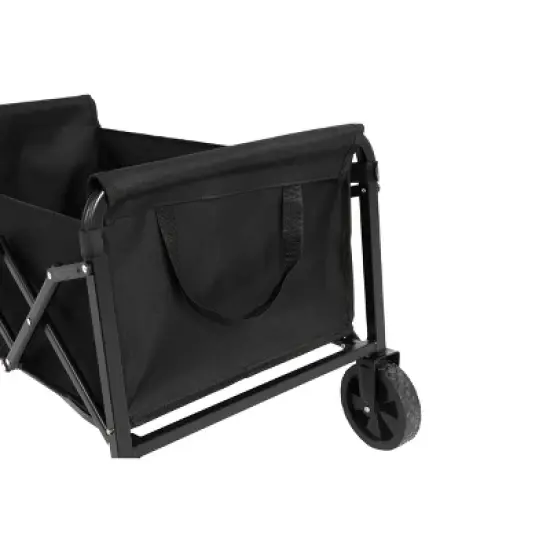 Lightweight Portable Heavy Duty Folding Beach Wagons with Wheels - Outdoor Utility Carts-Black image {4}