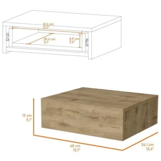 Sapphtopaz Floating Nightstand with Spacious Storage Drawer Modern Night Stand with Wall-Mounted Design, Bedside Table for Bedroom, Living Room image {5}