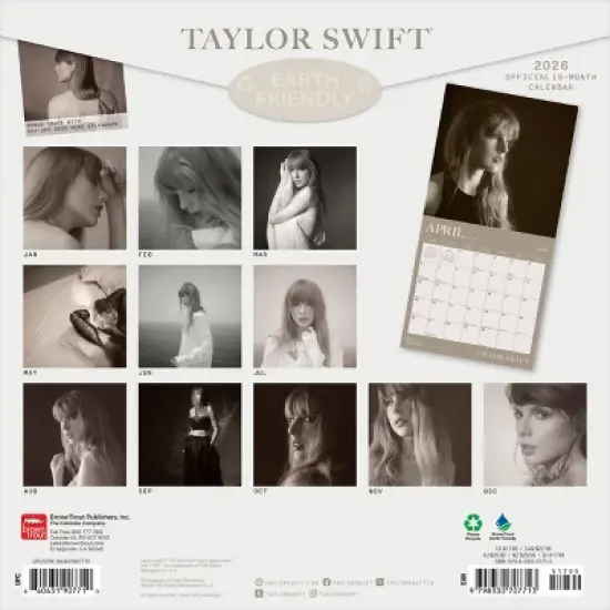 BrownTrout Taylor Swift 2026 12"x24" Hanging Square Wall Calendar Plastic-Free image {1}