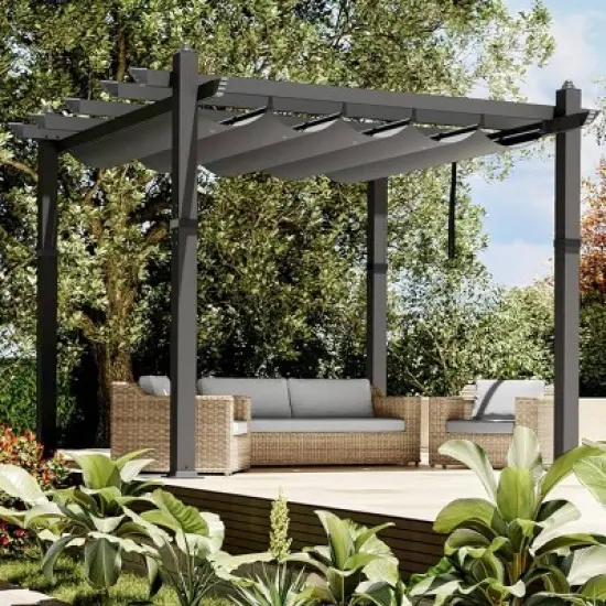 GustoWave Patio 10x10 Ft Outdoor Pergola Gazebo for Backyard Garden Porch image {6}