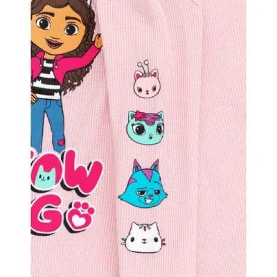 Dreamworks Gabby's Dollhouse Pandy Paws Cakey Cat MerCat Girls Thermal T-Shirt Pants Toddler to Big Kid image {5}