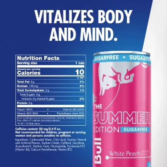 Red Bull Sugarfree Summer Edition Energy Drink - 8.4 fl oz Can image {1}