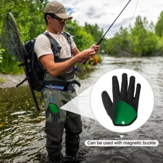 Unique Bargains High Strength Cut Resistant Waterproof Non-Slip Puncture Resistant Fishing Gloves 1 Pc image {4}