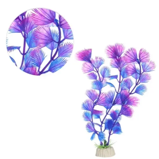 Unique Bargains Plastic Artificial Water Plants Aquarium Decorations Purple 7.68" Heigh 1 Pc image {2}