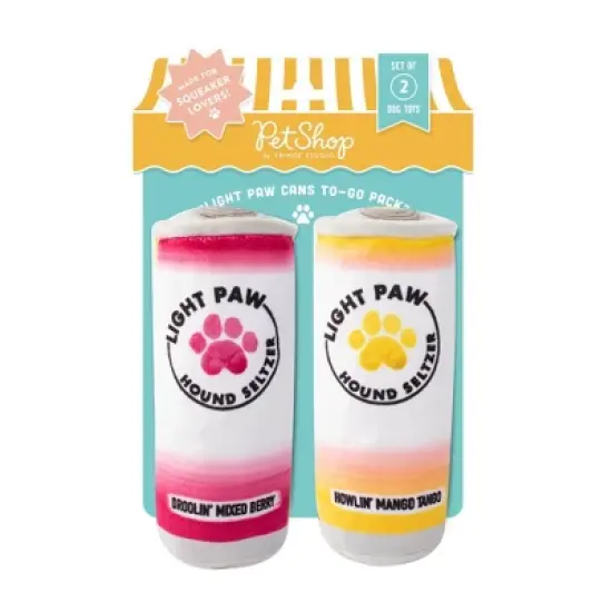 PetShop by Fringe Studio Light Paws Cans To Go Dog Toy Set - 2pc image {1}