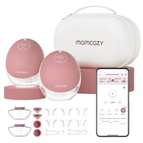 Momcozy M9 Hands-Free Wearable Electric Breast Pump Set image {10}