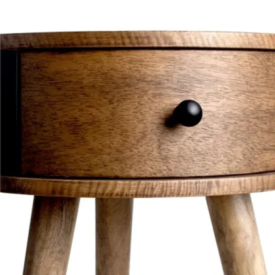 eLuxury Tripod Bedside Nightstand image {2}