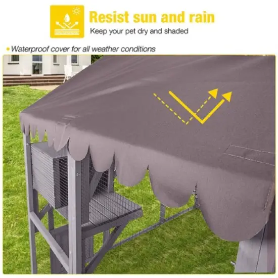 Aivituvin Large Outdoor Cat Run, Wooden Waterproof Cat Enclosure-AIR52-M image {3}