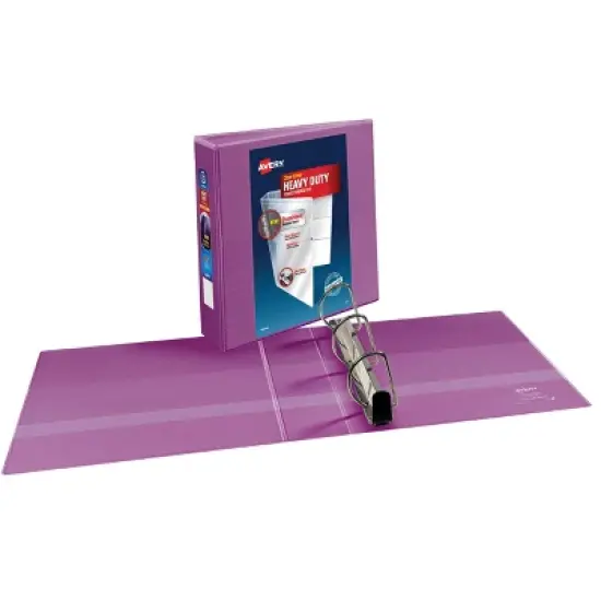 Avery 3" One Touch EZD Rings 670 Sheet Capacity Heavy Duty View Binder - Orchid: Polypropylene, 4 Pockets, D Rings image {1}