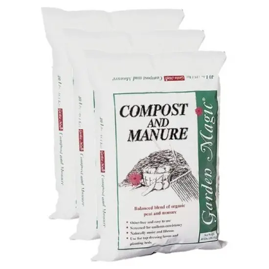 Michigan Peat 40 Pound Garden Magic Compost and Manure with Odor Free Blend and Naturally Moist and Fibrous for Lawn and Garden, 3 Pack image {6}