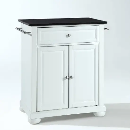 Alexandria Black Granite Top Portable Kitchen Island/Cart - Crosley image {10}