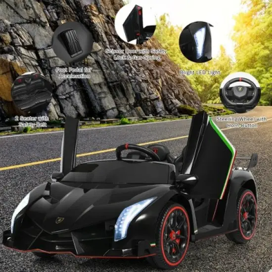 Costway 12V 2-Seater Licensed Lamborghini Kids Ride On Car w/ RC & Swing Function image {5}