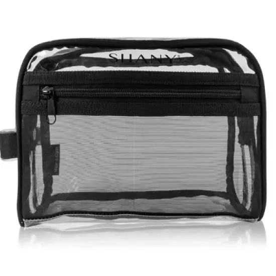 SHANY Clear Toiletry Makeup Bag - Black Mesh image {4}
