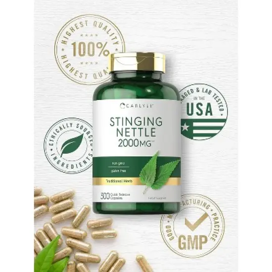 Carlyle Stinging Nettle Leaf Extract 2000mg | 300 Capsules image {4}