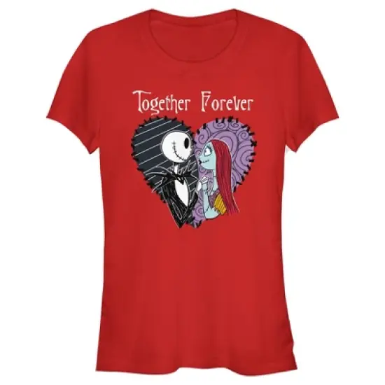 Junior's The Nightmare Before Christmas Jack and Sally Together Forever T-Shirt image {3}