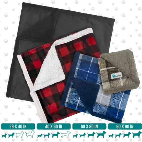 PetAmi Waterproof Dog Blanket for Bed Couch Sofa Cover, Reversible Faux Shearling Fleece Pet Throw image {5}
