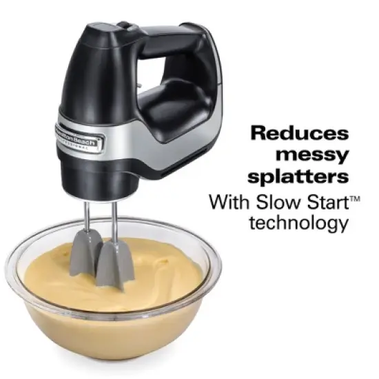 Hamilton Beach 7 Speed Dig Hand Mix with Easy Beaters 62663: Black Plastic Handheld Mixer, 150W, Dishwasher-Safe Parts image {3}