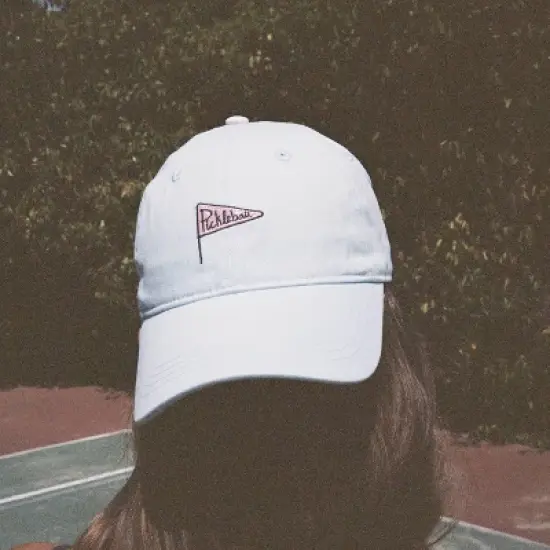 Pickleball Flag Hat - Frasier Sterling Blue/Pink: Adjustable Cotton Sports Cap image {4}