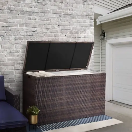 154gal Steel Deck Box Brown - Teamson Home image {3}