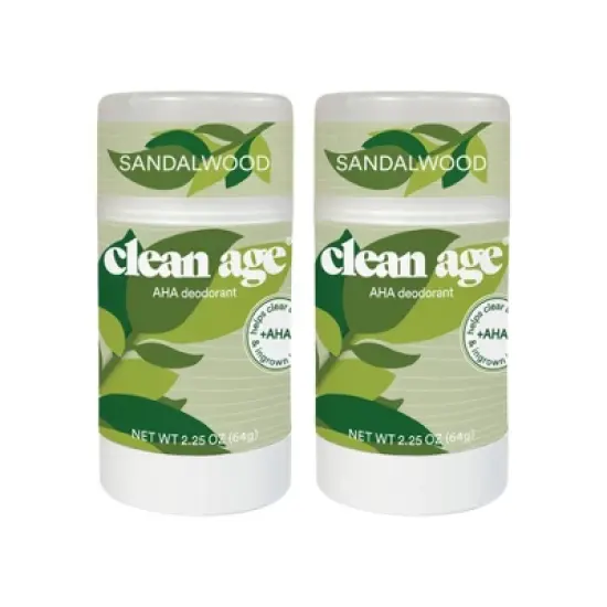 Clean Age Sandalwood AHA Solid Deodorant for Teens - 2.25oz/2pk image {1}