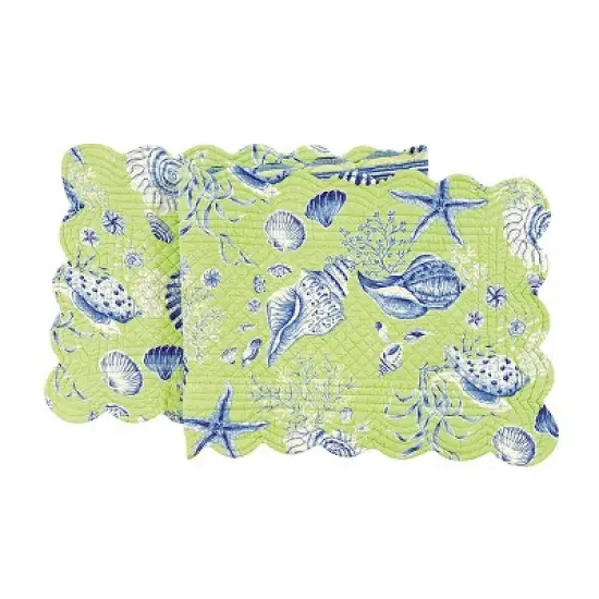 C&F Home Green Seashell Table Runner image {1}
