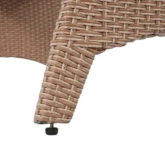 JUJABU 6-Piece Wicker Patio Garden Backyard Sofa Set with Cushion, 2 Stools and Coffeetable image {8}