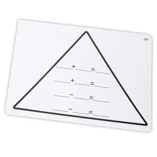 Didax Write-On/Wipe-Off Fact Family Triangle Mats: Addition, Set of 10 image {1}