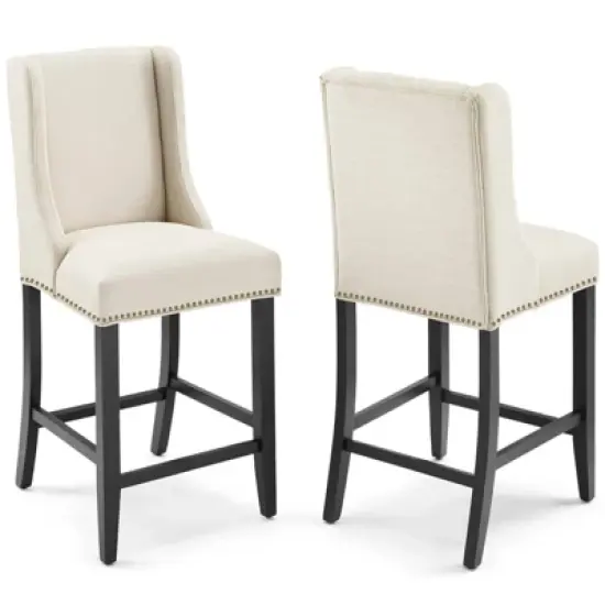 Set of 2 Baron Counter Height Barstool Upholstered Fabric - Modway image {7}