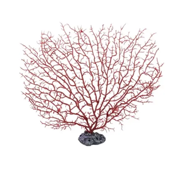 Unique Bargains Plastic Coral Decoration for Aquarium Fish Tank 9" Height Red image {1}