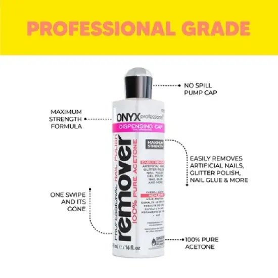 ONYX Brands Pure Acetone Nail Polish Remover - 16 fl oz image {2}