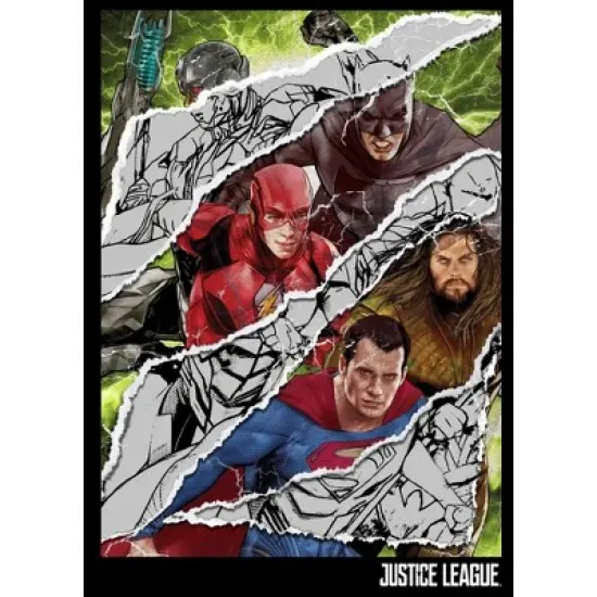 Justice League Movie Torn Character Graphic Black T-shirt Toddler Boy to Youth Boy image {1}