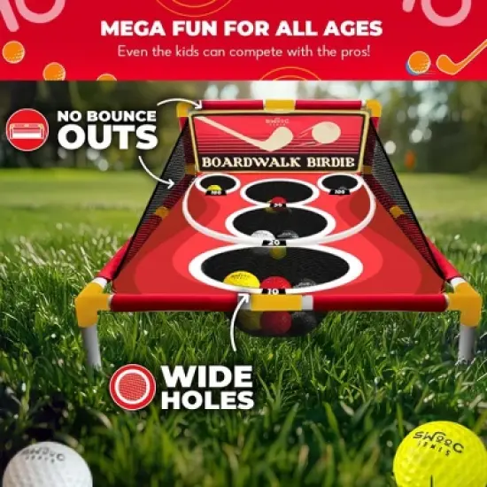 SWOOC Games - Boardwalk Birdie | Arcade Style Golf Game w/ Easy Setup & 10+ Games Included | Golf Chipping Game | Adult Golf Games Indoor & Outdoor image {2}