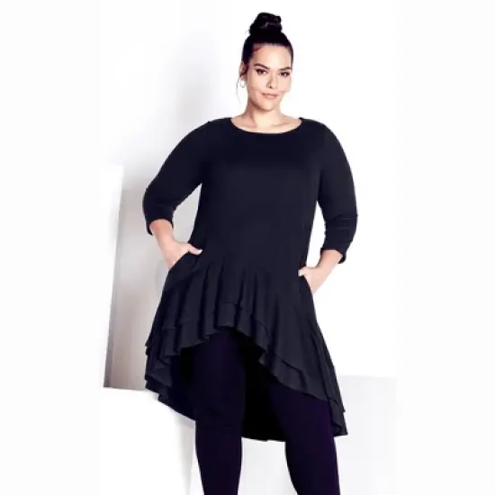 Women's Plus Size Mallory Hacci Tunic - black | ZIM & ZOE image {3}