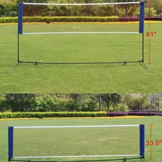 10FT Portable Badminton Net Adjustable Height Volleyball Tennis Net With Carrying Bag And Stand/Frame image {4}