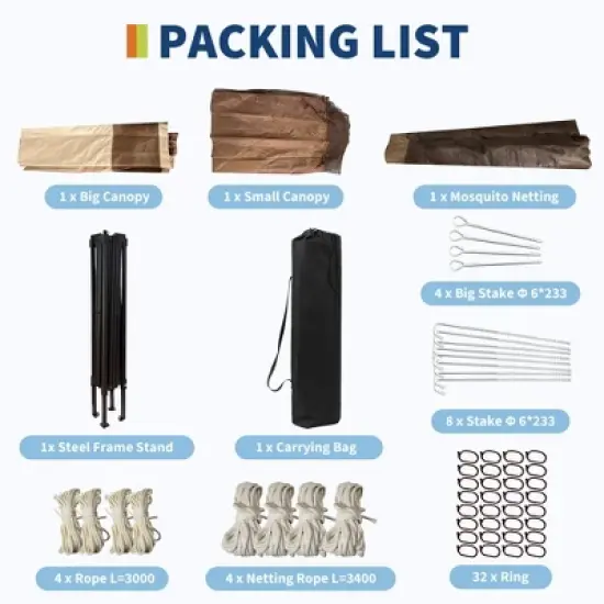 Outdoor Canopy Tent With Mosquito Netting, Pop Up Instant Gazebo Waterproof With Portable Carrying Bag, Outdoor Gazebo Tent for Backyard image {5}